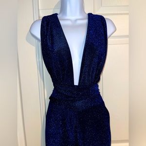 DressMeZee blue glitter/shimmer jumpsuit